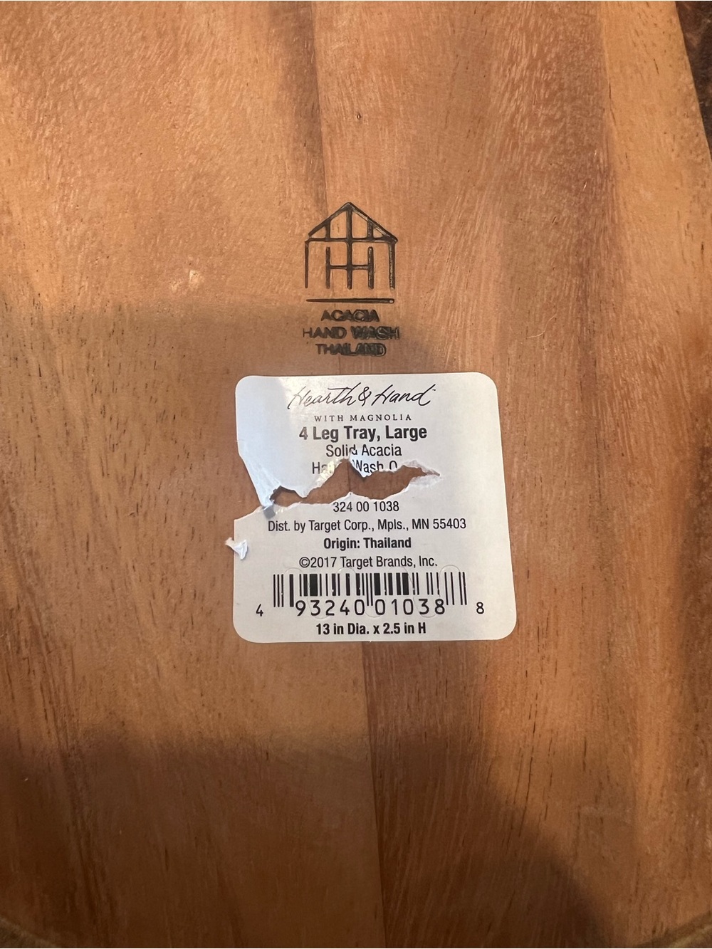 Round Wood Serving Board - Natural Brown - Picture 4 of 4